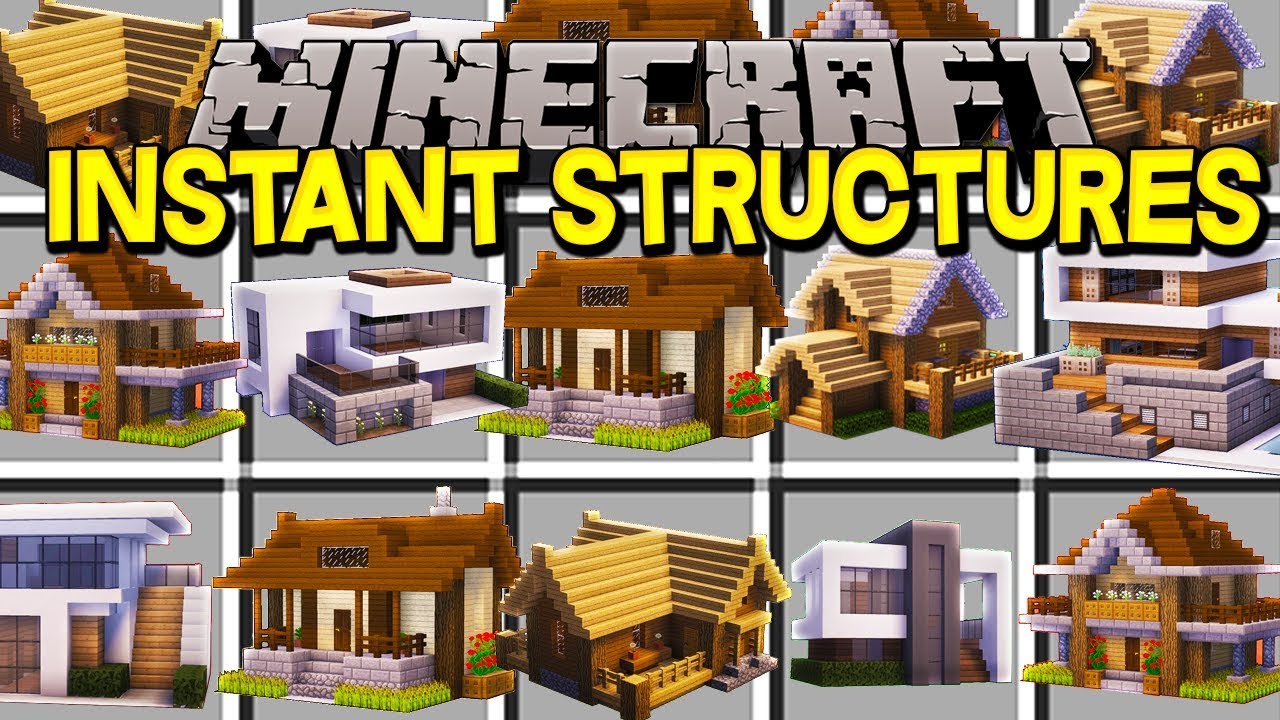 майнкрафт мод instant structures, instant mod